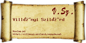 Villányi Szilárd névjegykártya