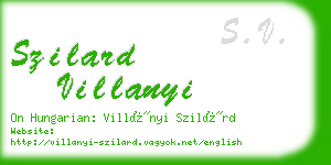 szilard villanyi business card